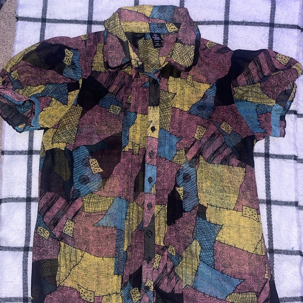 Nightmare Before Christmas Mesh Button-up